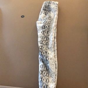 Snake print Zara jeans.